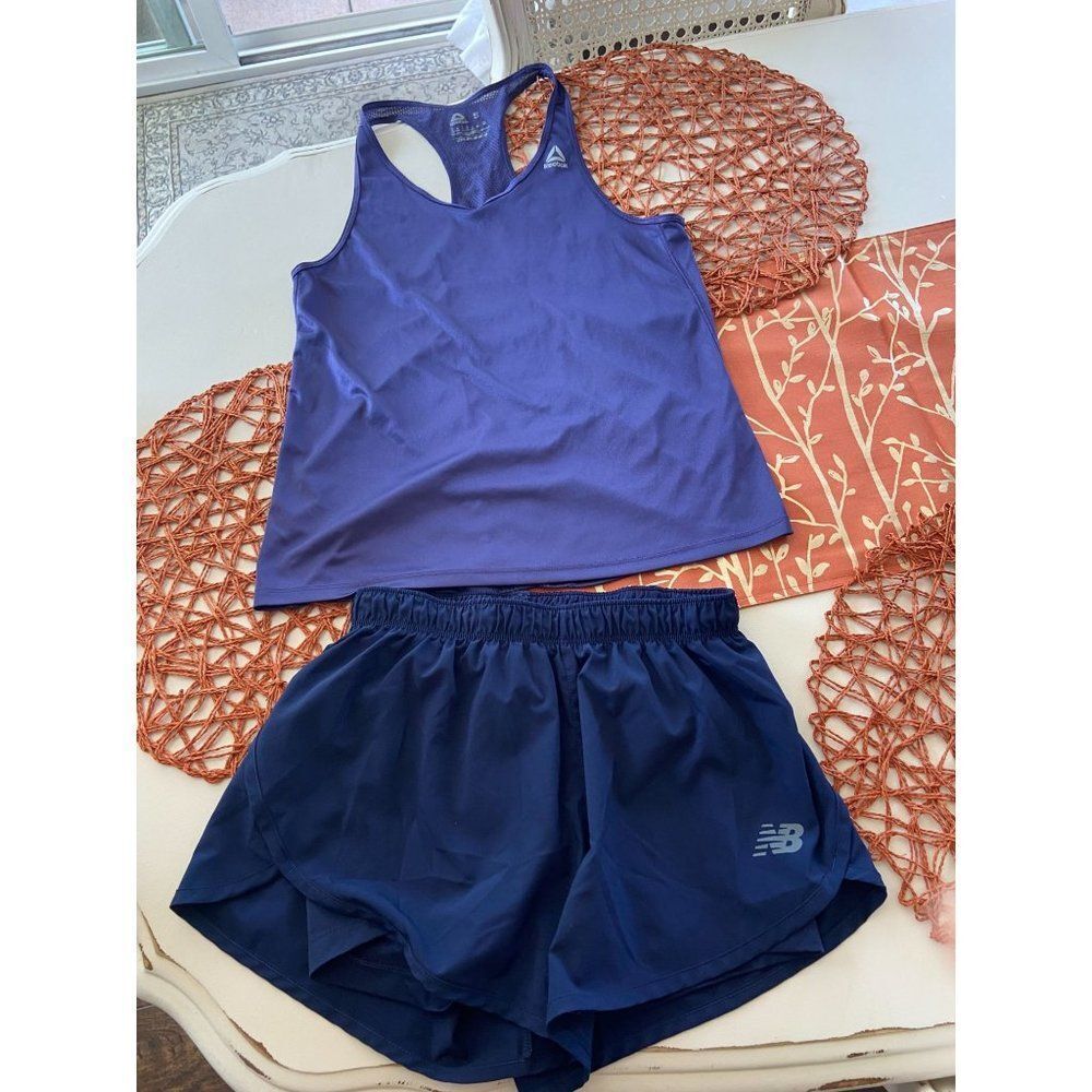 New Balance Shorts (XS) and Reebok Shirt (Small)